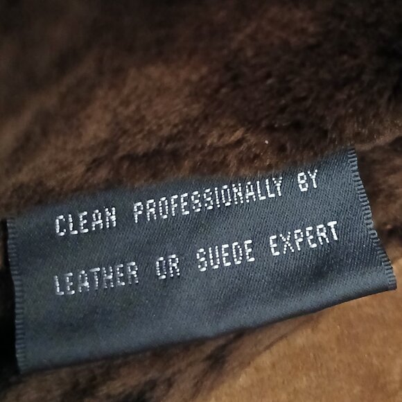 Wilsons Leather Pelle Studio Coat XL Brown Suede Faux Fur Trim Penny Lane - Picture 11 of 13
